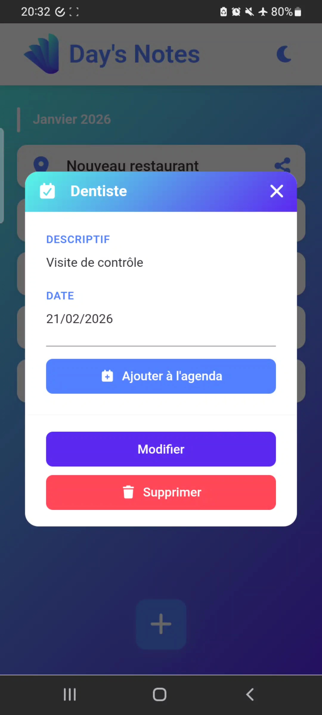 Créer un rendez-vous